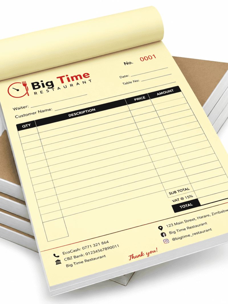 Invoice Book Printing