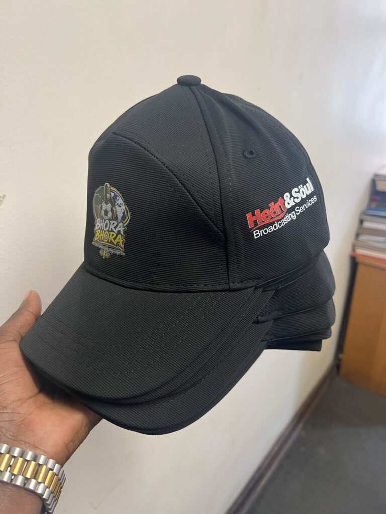 Branded embroidered cap produced by JomeTech Branding