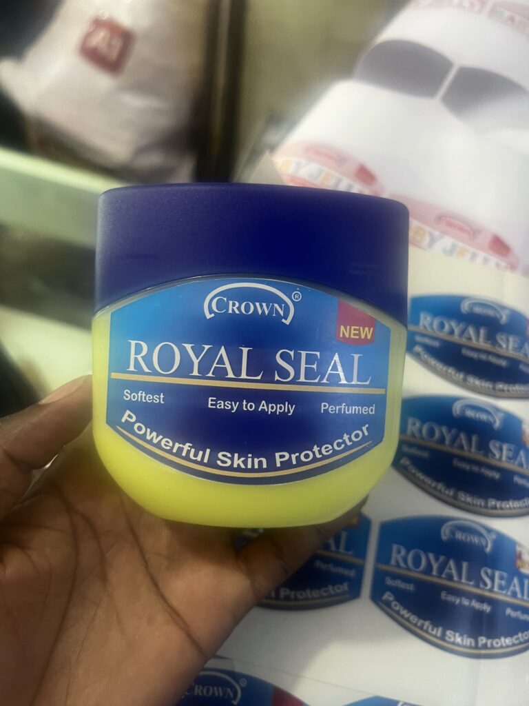 Printed product label on cosmetic packaging